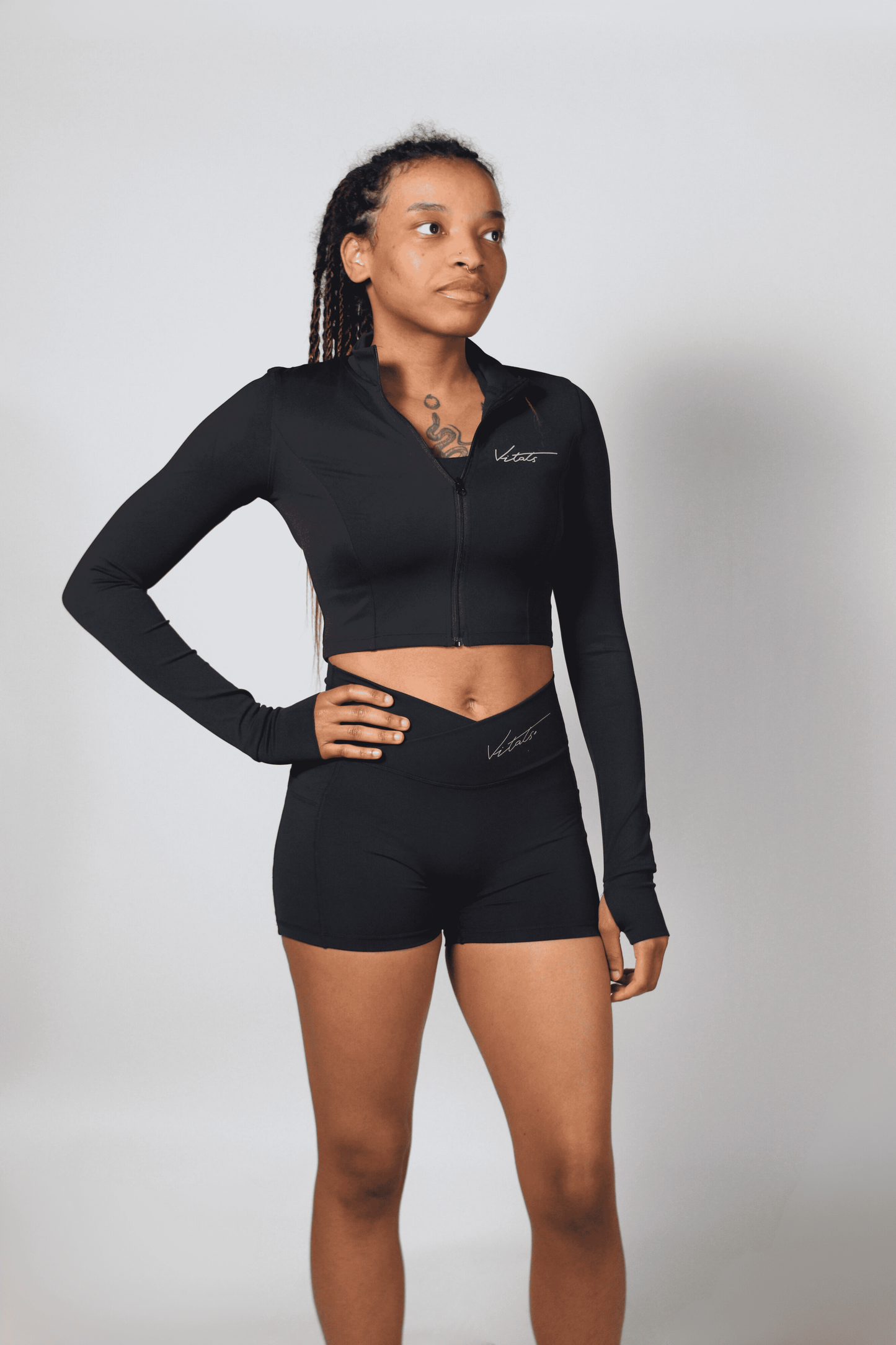 Athletic Cropped Zip-Up Jacket