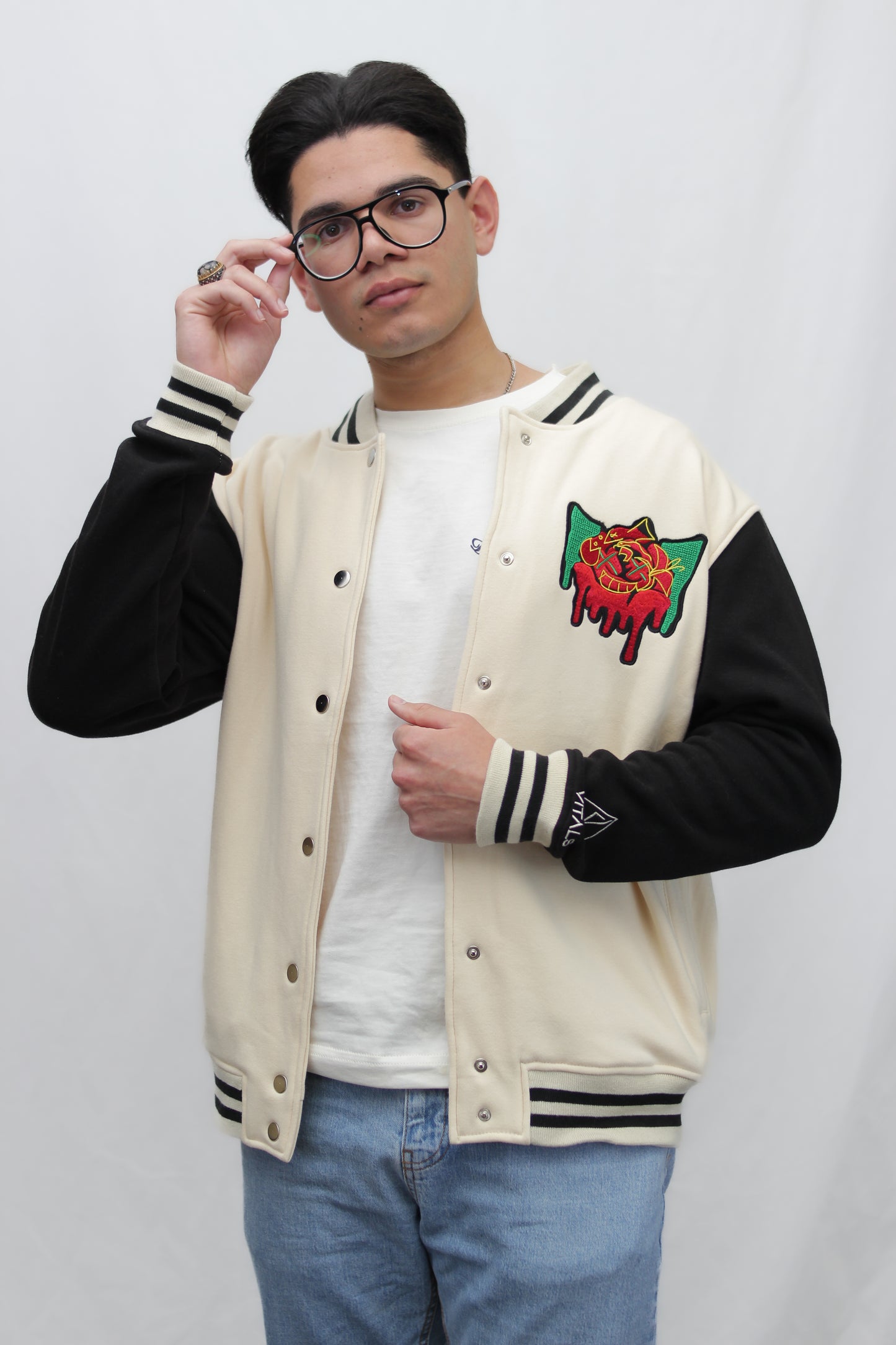 Rose Colored Graffiti Varsity Jacket