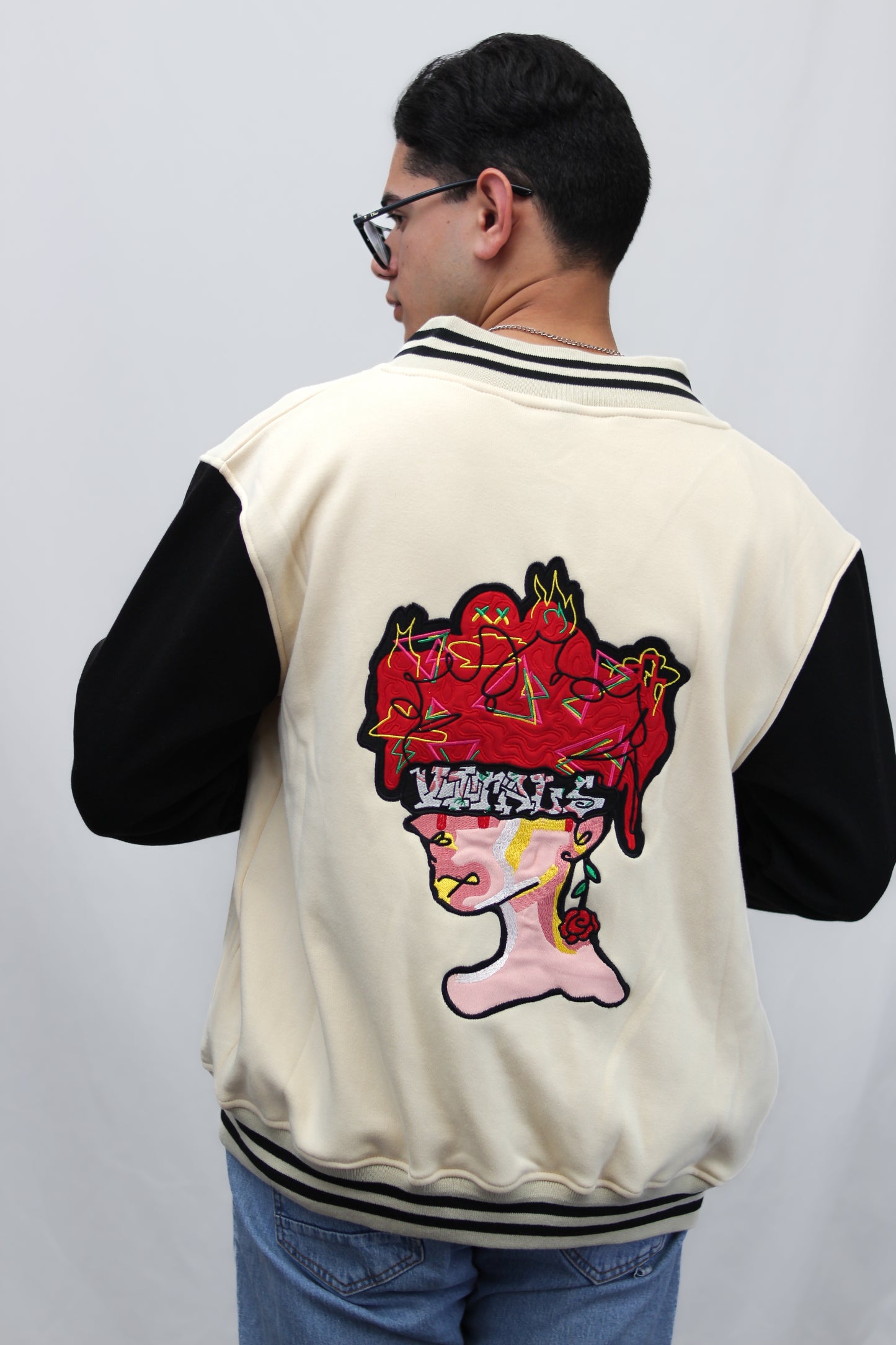 Rose Colored Graffiti Varsity Jacket