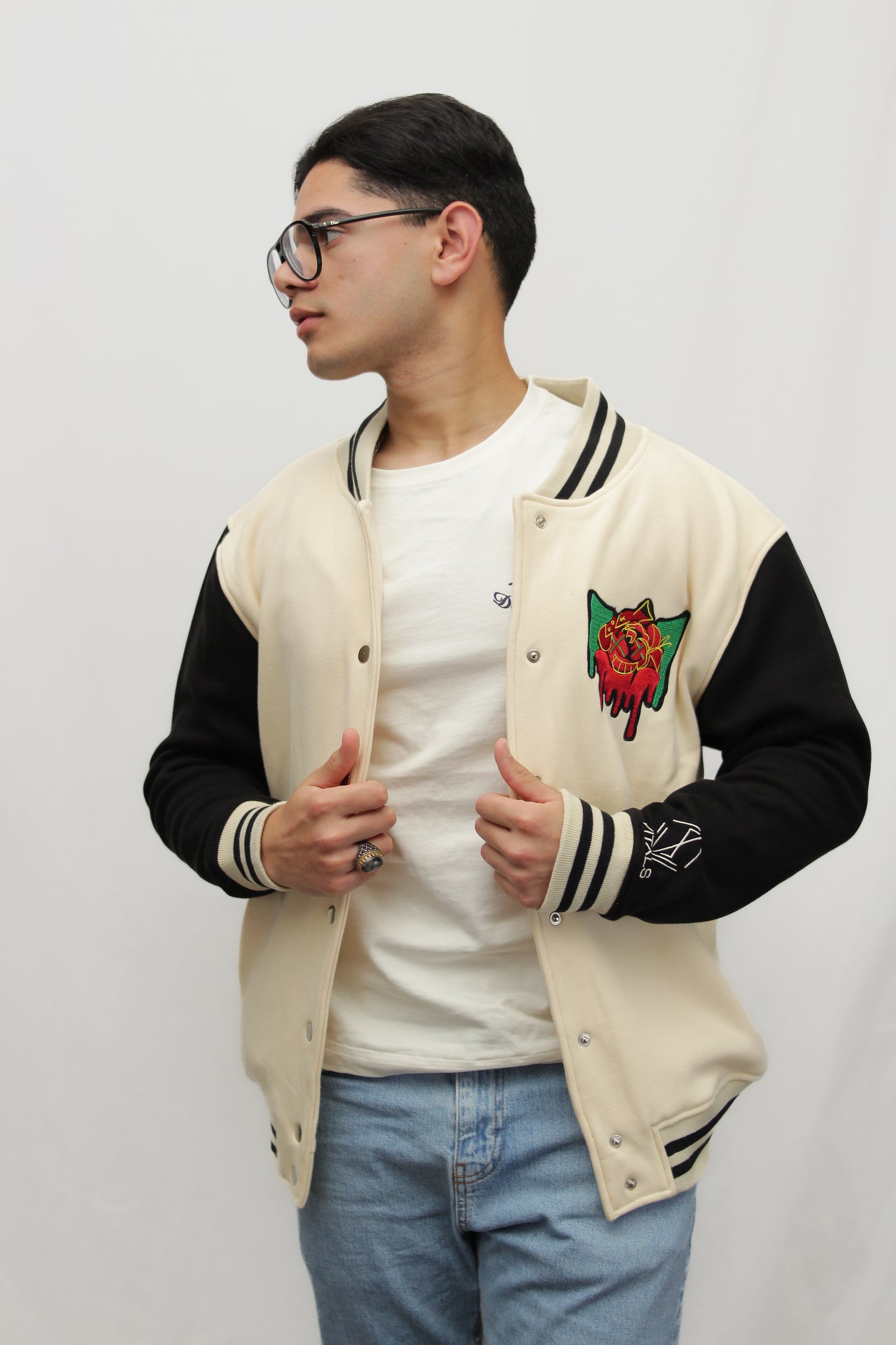 Rose Colored Graffiti Varsity Jacket